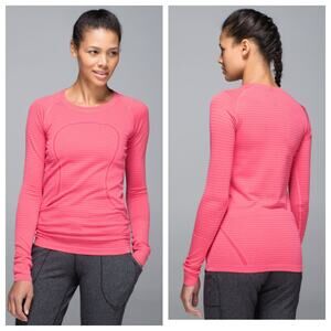 Lululemon Swiftly Tech Long Sleeve Rugby Stripe Crew Top Sz 8